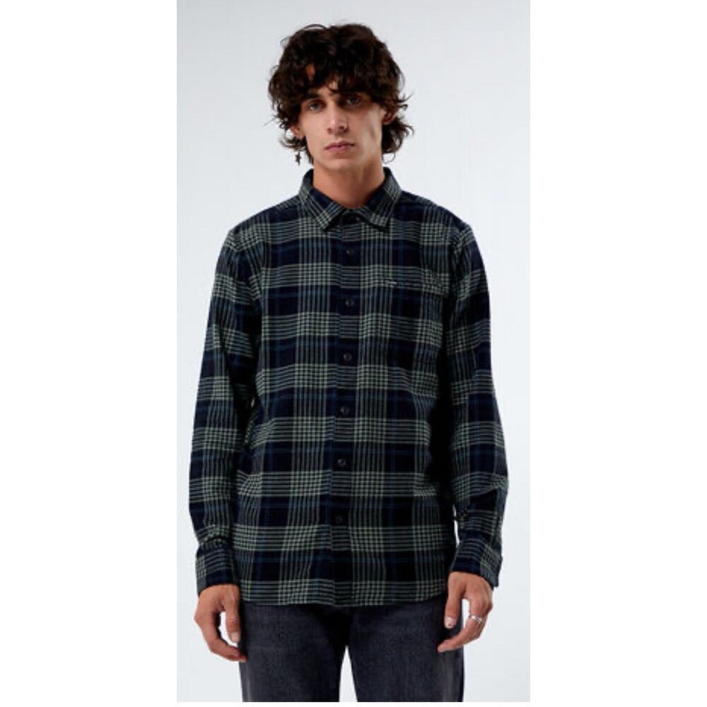 Pacsun Men’s Flannel Button Down Black And Green Size M